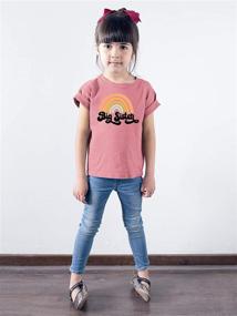 img 3 attached to 🌈 Retro Rainbow Big Sister Sibling Reveal Announcement Shirt: Stylish Outfit for Baby and Toddler Girls!