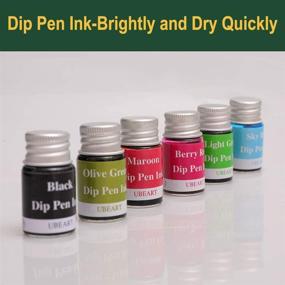 img 1 attached to 28-Piece UBEART Glass Dip Pen Set: Vibrant 24 Color Inks, Crystal Glass Pens, Cleaning Cup, Pen Holder - Perfect Calligraphy Kit for Birthday, Graduation Gifts, Beginners