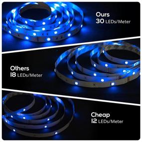 img 3 attached to 🌈 ECOLOR 5050 RGB LED Strip Lights - 32.8ft Color Changing 300 Bright LEDs for Bedroom, Home Decoration | 44-Key IR Remote, Multiple Colors & DIY Modes - 2 Rolls of 16.4ft Included