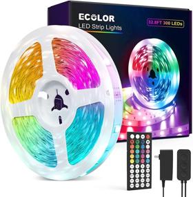 img 4 attached to 🌈 ECOLOR 5050 RGB LED Strip Lights - 32.8ft Color Changing 300 Bright LEDs for Bedroom, Home Decoration | 44-Key IR Remote, Multiple Colors & DIY Modes - 2 Rolls of 16.4ft Included