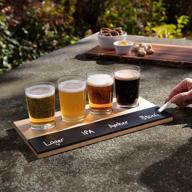 🍻 pilsner craft beer tasting flight sampler set, 4 - 6oz glasses with paddle and chalkboard - perfect gift for the holidays logo