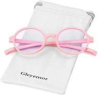 👓 protect your child's eyes with baby pink blue light blocking glasses: flexible computer/gaming clear lens round glasses for girls and boys ages 3-10 logo