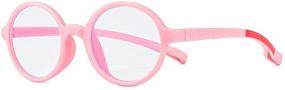 img 3 attached to 👓 Protect Your Child's Eyes with Baby Pink Blue Light Blocking Glasses: Flexible Computer/Gaming Clear Lens Round Glasses for Girls and Boys Ages 3-10