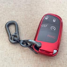 img 4 attached to 🔑 Красный чехол для ключа от TANDRIVE - Совместимый с Jeep Dodge, Grand Cherokee Renegade Chrysler 200 300 RAM Durango Challenger Journey Dart Fiat - Защита для пульта дистанционного управления 3 4 5-кнопочных ключей