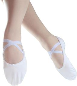 img 2 attached to Danzcue Ballet Slipper: Split Sole Canvas Ballet Shoes for Girls - The Perfect Dancewear!