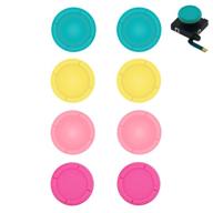 enhance your nintendo switch gaming experience with brhe replacement thumb grip caps and silicone rubber covers in turquoise yellow rose pink logo