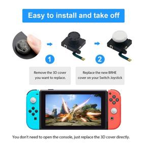 img 3 attached to Enhance Your Nintendo Switch Gaming Experience with BRHE Replacement Thumb Grip Caps and Silicone Rubber Covers in Turquoise Yellow Rose Pink