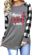 🎄 merry christmas women's long sleeve raglan baseball tee shirts with letter print - festive christmas tops logo