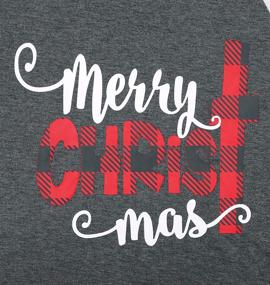 img 2 attached to 🎄 Merry Christmas Women's Long Sleeve Raglan Baseball Tee Shirts with Letter Print - Festive Christmas Tops