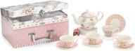 delicate rose-patterned porcelain saucers for children: perfect for tea parties and imaginative play logo