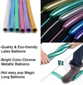 img 2 attached to Multicolored Metallic Long Balloons - Perfect for Birthday, Wedding, Engagement, Anniversary, Christmas & More! 50 pcs