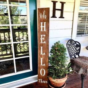 img 3 attached to 🖌️ Large Oh Hello There Stencil - 7 Pack Vertical Sign Stencils for Wood Painting