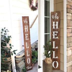 img 2 attached to 🖌️ Large Oh Hello There Stencil - 7 Pack Vertical Sign Stencils for Wood Painting