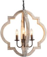 🏡 viluxy wood chandelier: geometric lantern pendant light for farmhouse-inspired indoor spaces логотип