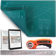 🧵 nisally fabric cutting mat: professional double sided 0.11" thick self healing mat with rotary cutter, metal ruler, and ebook for arts and crafts enthusiasts logo