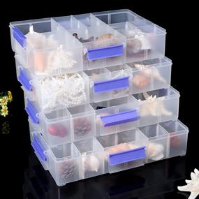 img 2 attached to 📦 DIFIT Plastic Storage Box with Handle, 24 Grids, 2 Layer - Ideal for Craft Supplies, Beads, Small Toys, Jewelry, and Tools