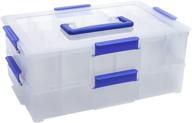 📦 difit plastic storage box with handle, 24 grids, 2 layer - ideal for craft supplies, beads, small toys, jewelry, and tools logo