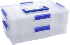 img 4 attached to 📦 DIFIT Plastic Storage Box with Handle, 24 Grids, 2 Layer - Ideal for Craft Supplies, Beads, Small Toys, Jewelry, and Tools