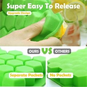 img 1 attached to 🧊 KIPRITII Silicone Ice Cube Trays with Sealed Lid - 36 Ice Cube Capacity, 2 Packs of Easy-Release Ice Trays Molds (Green)