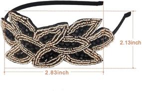 img 3 attached to Christmas Beaded Leaf Flapper Headband - Vintage 1920s Hair Accessory with Rhinestones, 3 Styles