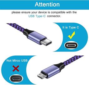 img 3 attached to 🔌 3Pack Fast Charging USB Type C Cable Compatible with Moto G Fast/Power/Stylus/Play/Z, Samsung Galaxy Z Fold3/Z Flip3 5G, S21 S20 Ultra/Plus 5g, S10/S9/S8, Note21/20/10/9, A10e, A72, A52, A32, LG Stylo 6/5/4