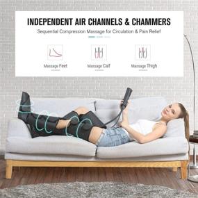img 2 attached to 🦶 FIT KING FT-012A: Advanced Foot and Leg Massager for Enhanced Circulation and Deep Relaxation with Hand-held Controller – 3 Modes, 3 Intensities