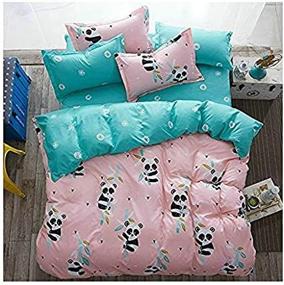 img 3 attached to 🐼 Buy KFZ Kids Bed China Kung Fu Panda Twin Duvet Cover Set - 4-Piece Panda Bed Sheets with 1 Duvet Cover, 1 Flat Sheet & 2 Pillow Covers - Breathable Sheet Set for Birthday Gifts