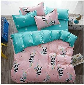 img 2 attached to 🐼 Buy KFZ Kids Bed China Kung Fu Panda Twin Duvet Cover Set - 4-Piece Panda Bed Sheets with 1 Duvet Cover, 1 Flat Sheet & 2 Pillow Covers - Breathable Sheet Set for Birthday Gifts