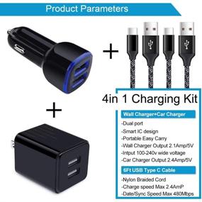 img 3 attached to 🔌 Быстрая зарядка USB-зарядное устройство для Samsung Galaxy A10E A20 A50 A70 A80 S20 FE Note 20 Ultra A21 A51 A71 A11 S10, Moto G Power/G Fast/G Stylus/Z4, автомобильный адаптер, настенное зарядное устройство с кабелем Type C.