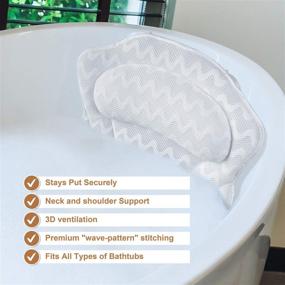 img 2 attached to 🛀 Bath Pillow for Neck, Head, Shoulder, and Back Support - Bathtub Cushion, Jacuzzi Hot Tub Headrest, Luxury Spa Comfort - Bath Accessories for Ultimate Relaxation