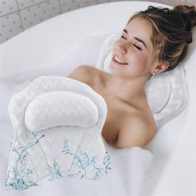 img 4 attached to 🛀 Bath Pillow for Neck, Head, Shoulder, and Back Support - Bathtub Cushion, Jacuzzi Hot Tub Headrest, Luxury Spa Comfort - Bath Accessories for Ultimate Relaxation