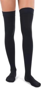 img 4 attached to 🧦 Jomi Thigh High Compression Stockings, Extra Large, Black - 30-40mmHg, Closed Toe - Premiere Collection