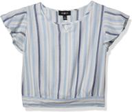 amy byer girls' back tie top with banded bottom logo