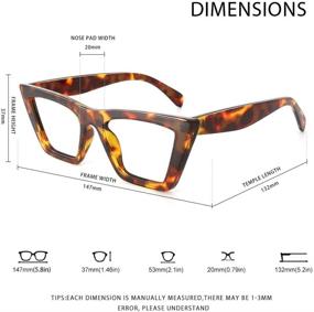 img 1 attached to 👓 Designer Cat Eye Blue Light Blocking Computer Readers - JiSoo Oversized Blue Light Reading Glasses for Women 1.5 Tortoise