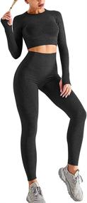 img 4 attached to OLCHEE Womens Workout Outfit Leggings Sports & Fitness for Team Sports