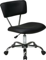 🪑 avenue six vista faux leather task chair st181-v3 by osp home furnishings, black with chrome accents logo