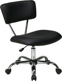 img 1 attached to 🪑 Avenue Six Vista Faux Leather Task Chair ST181-V3 by OSP Home Furnishings, Black with Chrome Accents