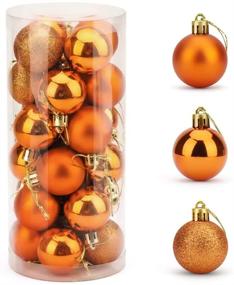img 2 attached to 🎄 ZYBenda Shatterproof Christmas Tree Ball Ornaments - 24 Pack, Stunning Glossy Decoration, Vibrant Orange - 1.57'' (40mm)