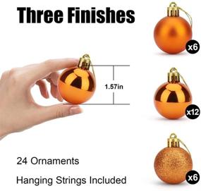 img 1 attached to 🎄 ZYBenda Shatterproof Christmas Tree Ball Ornaments - 24 Pack, Stunning Glossy Decoration, Vibrant Orange - 1.57'' (40mm)