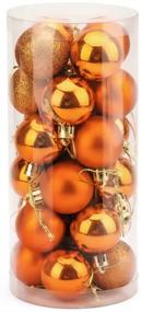 img 3 attached to 🎄 ZYBenda Shatterproof Christmas Tree Ball Ornaments - 24 Pack, Stunning Glossy Decoration, Vibrant Orange - 1.57'' (40mm)