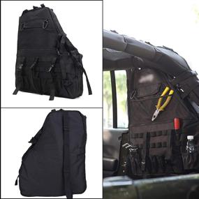img 4 attached to Door and Window Storage Bags Cargo Bag Saddlebag Tool Kits for 4-Door Jeep Wrangler JK 2007-2016 (Right)