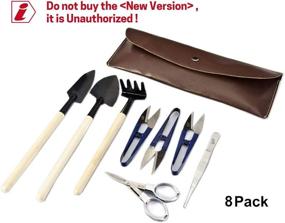 img 3 attached to 🌱 ZELAR Made Bonsai Tool Set - 8 Pieces with Pruner, Fold Scissors, Mini Rake, Bud & Leaf Trimmer Set