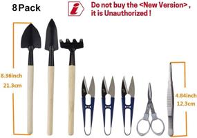img 2 attached to 🌱 ZELAR Made Bonsai Tool Set - 8 Pieces with Pruner, Fold Scissors, Mini Rake, Bud & Leaf Trimmer Set