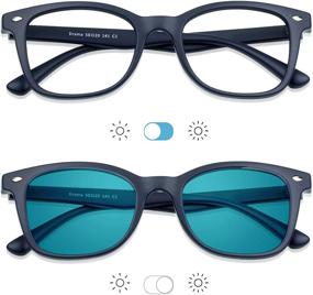 img 1 attached to 👓 Blue Light Blocking Glasses for Women/Men - Polarized Photochromic Sunglasses with Anti-Eyestrain Technology for Computer and TV Reading