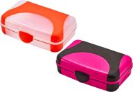 durable plastic pencil case: it's academic hard 🖍️ pencil case, kid-friendly colors in pink & orange, 2-pack логотип