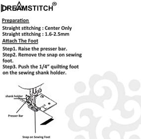img 2 attached to 🧵 Clear View 1/4 inch Quilting Presser Foot - DREAMSTITCH 31461-P, 31461-1, 31461, U2-0002 | Compatible with Low Shank Snap-On Singer, Brother, Babylock, Euro-Pro, Janome, Kenmore, White, Juki, Simplicity, Elna Sewing Machines
