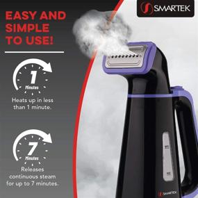 img 1 attached to 💜 Smartek Handheld Steamer for Clothes: Portable Garment Steamer in Black & Purple - Ideal for Travel