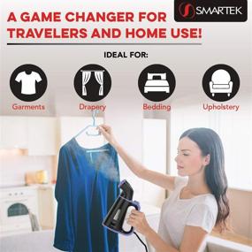 img 2 attached to 💜 Smartek Handheld Steamer for Clothes: Portable Garment Steamer in Black & Purple - Ideal for Travel