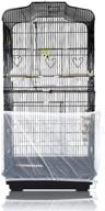 🐦 syooy bird cage cover seed catcher - white: universal netting for parrot and parakeet cages (nylon mesh skirt, guarantee quality, birdcage not included) логотип