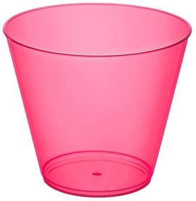 img 4 attached to 25-Count Neon Pink Hard Plastic Party Cups and Old Fashioned Tumblers by Party Essentials – 9-Ounce